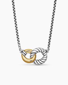 David Yurman | Belmont® Curb Link Necklace in Sterling Silver with 18K Yellow Gold, 20mm Yurman Necklace, Ludwig Bemelmans, David Yurman Necklace, Ugg Ultra Mini, Super Puff, Holiday Campaign, Grey Shoes, High Jewelry, David Yurman