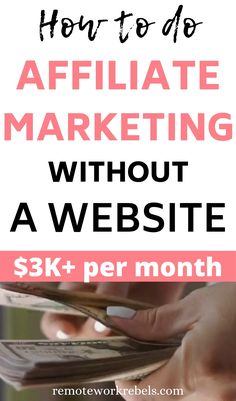 Affiliate Marketing Without a Website: 5 Ways You Can Start Today Learn Affiliate Marketing, Affiliate Marketing Course, Affiliate Marketing Strategy, Social Media Jobs, Marketing Online, Ways To Earn Money, Affiliate Marketer