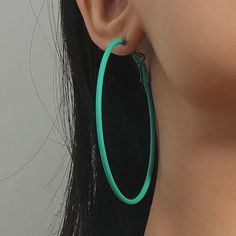 Large Hoop Earrings, New Never Worn Color: Turquoise Measurements: 2.75 Inch Diameter Sugar Skull Earrings, Minnie Mouse Earrings, Bride Earrings, Alloy Earrings, Spiral Earrings, Color Turquoise, Earring Tree, Black Choker, Skull Earrings