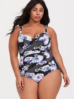 Purple Dip Dye, Torrid Swimsuit, Carport Ideas, Tropical Swimsuits, Underwire Tankini Tops, Underwire Tankini, High Waisted Swim, Striped One Piece, S Hook