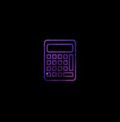 a purple and black photo of a calculator on a black background in the dark