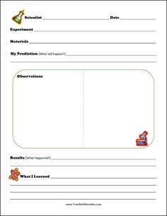 the worksheet for an experiment is shown in this graphic diagram, which shows how to