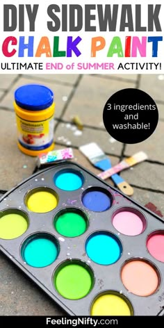 the homemade diy sidewalk chalk paint is so easy to make