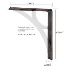 the width of a shelf bracket with measurements