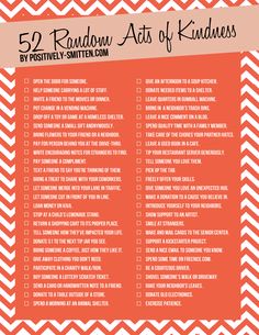 an orange and white chevron pattern with the text, 5 random acts of kindness