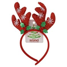 Introducing the Scunci Merry + Bright Reindeer Antler Headband! Get ready to spread holiday cheer and embrace the festive spirit with this adorable and whimsical accessory. Whether you're attending a holiday party, participating in a Christmas-themed event, or simply want to add a touch of merriment to your day, this headband is the perfect choice. Crafted with care and attention to detail, the Scunci Merry + Bright Reindeer Antler Headband features a single, beautifully designed reindeer antler Deer Photography, Butterfly Hair Accessories, Antler Design, Antler Headband, Pink Hair Clips, Designer Headbands, Headband Wrap, Snowflake Print, Hair Comb Accessories