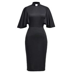 Bpurb Catholic Church Women Ruffle Sleeve Pencil Dress Elegant Priest Clergy Dresses With Tab Insert Collar Product Details Color: Black Size: Large Brand: Unbranded Mpn: Bpurb Upc: Does Not Apply Ean: Does Not Apply * Item Weight : 1.1 Pounds * Department : Womens * Date First Available : April 8, 2022 * Manufacturer : Bpurb * 95%Ployester,5%Lycra * Imported * Zipper Closure * Quality Material: Thick Non-See-Through Polyester Fabric * Comfort Style: Perfect Harmony Comfort Style Of Clergy * Sta Clergy Women, Stand Collar Dress, Linen Midi Dress, Bow Detail Dress, Block Dress, Long Sleeve Print Dress, Lightweight Dress, Collars For Women, Midi Shirt Dress