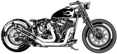 a black and white drawing of a motorcycle