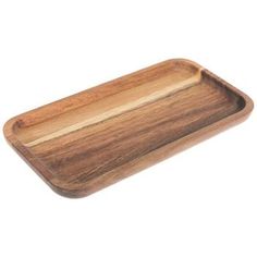 a wooden tray on a white background