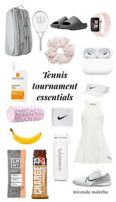 the tennis tournament essentials are displayed in this image