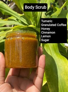 Coffee and Tumeric Body Scrub. Good for clearing Acne Homemade Turmeric Body Scrub, Homemade Tumeric Scrub, Diy Body Scrub For Hyperpigmentation, Turmeric Scrub For Inner Thighs, Homemade Tumeric Body Scrub, Turmeric Exfoliating Scrub, Tumeric Sugar Body Scrub, Turmeric Body Wash Recipe, Diy Tumeric Body Scrub Recipes