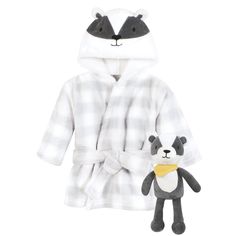 Hudson Baby plush robe and toy set is a great giftset for baby. Our super soft bathrobe and matching plush toy is perfect for snuggling up and getting cozy for bed at the end of a long day. Hudson Baby plush hooded robe is made of super soft, cozy plush material to dry and warm baby after bath or pool time. Our cozy fabric will be the perfect robe to wrap your baby in after post-water activities. Our detailed animal hood designs are sure to make bath time more fun and adventurous.  Set Includes plush bathrobe and toy. 100% polyester Soft and gentle on baby's skin Machine washable  Perfect baby shower gift  Machine Wash Imported Plush Robe, Hooded Robe, After Bath, Baby Unisex, Hudson Baby, Pool Time, Baby Gender, Perfect Baby Shower Gift, Hooded Towel