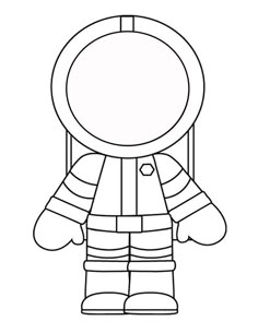 an image of a paper doll with a space suit on it's chest and legs