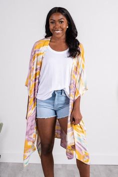 Tie Dye printed kimono pink Printed Kimono, Summer Fashions, Summer Kimono, Slim Tie, Swim Coverup