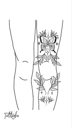 the legs and ankles of a woman with leaves on them