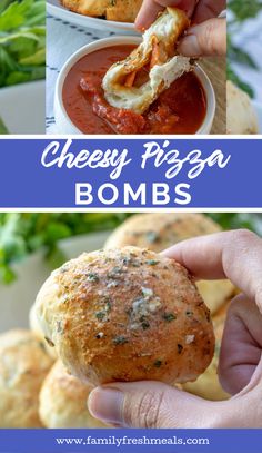 Cheesy Pizza Bombs { + video } - Family Fresh Meals Pizza Pockets With Biscuits, Homemade Pizza Pockets, Pizza Bomb, Family Fresh Meals, Bombe Recipe, Italian Appetizers, Homemade Dough, Easy Cheesy, Pizza Toppings