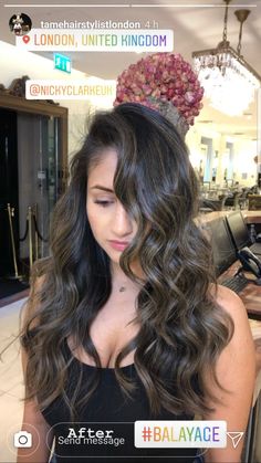 Dark Brown Hair Aesthetic, Dark Brown Hair Ideas, Hair Colora, Brown Hair Aesthetic, Brown Hair Ideas, Soft Balayage, Curly Hair Trends