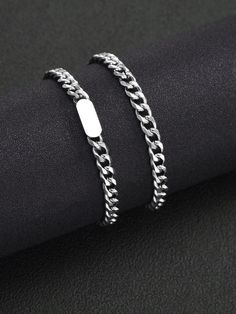 [AffiliateLink] Silver Fashionable Stainless Steel Link Embellished Jewelry #mensjewelrybraceletsilver Mens Fashion Bracelets, Mens Fashion Jewelry Accessories, Mens Silver Jewelry Men Accessories, Men Fashion Jewelry, Jewelry Accessories For Men, Men’s Jewlrey, Men’s Accessories, Men Accessories Aesthetic, Men’s Jewellery