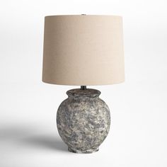 a lamp that is on top of a table