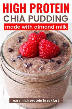 high protein chia pudding made with almond milk