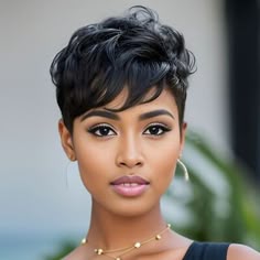 New Style Ladies Wig Short Curly Hair Wig Chemical Fiber Hair Hood | eBay Long Short Pixie Haircut, Shirt Wigs For Black Women, Short Hairstyles For Mixed Women, Earrings For Short Hair Pixie Cuts, Short Wrap Hairstyles For Black Women, Short Wig Styles For Black Women, Feather Cut For Short Hair, Short Hair Pixie Cuts Black Women, Pixie Wavy Hair