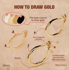 the instructions for how to draw gold rings