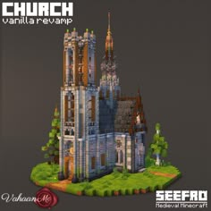 an image of a castle made out of legos with the words church written on it