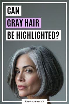 Wondering if you can add highlights to gray hair? Dive into the world of gray hair transformation with highlights in this illuminating exploration. Elevate your silver strands! Highlights In Greying Hair, Grey Hair White Highlights, Hair Highlights For Grey Hair, Highlight For Grey Hair, Gray Hair Transition Short Hairstyles, Low Lights For Silver Hair, Grey Temples Women Hair, Transition Grey Hair, Grey Hair Makeover