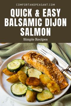 A simple recipe for a quick & easy salmon with a balsamic Dijon glaze that only takes 20 minutes to make.