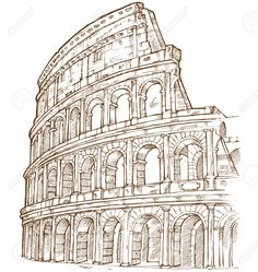 an architectural drawing of the colossion in rome, italy stock photo - image