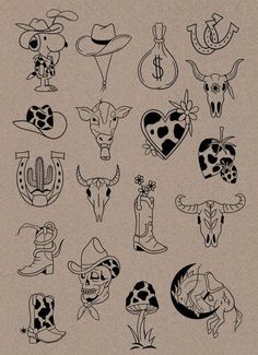 an image of various tattoos on a piece of paper