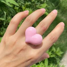 Size: 1.7cm/ 0.7 in Heart Rings, Y2k Jewelry, Couple Wedding Rings, Heart Shaped Rings, Party Rings, Chunky Rings, Colorful Candy, Finger Rings, Sweet Heart