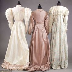 Historical Dress - 3 LADIES’ AT-HOME WRAPPERS, 19TH C 1 grey... 1890 Dress, Cultural Outfits, Vintage Night