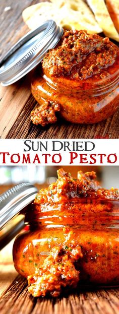 this is an image of sun dried tomato pesto