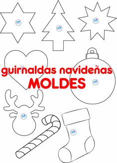 a coloring page with christmas decorations and santa's stocking on it, in spanish