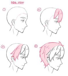 how to draw anime hair step by step with pictures for the head and shoulders,