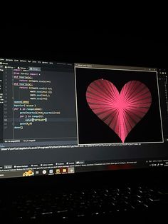 a computer screen with a heart on it