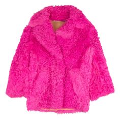 Long Sleeve Fur Coat In Pink Never Worn. Body: 100% Lambskin. Lining: 100% Cotton. Notched Lapel Collar. Single Button Closure At Front. Welt Pockets At Waist. Lambskin And Cotton Twill Lining In Beige. Supplier Color: Fuschia Athleisure Jacket, White Jacket Women, Tie Dye Jackets, Black Faux Fur Jacket, Off White Jacket, Leather Varsity Jackets, Soft Jacket, Made In Romania, Pink Fur