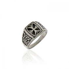 Steel MJ ring with cross patterns Jewellery Shop, Class Ring, Rings For Men, Great Deals