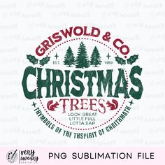 christmas tree svg file with the words griswod and co