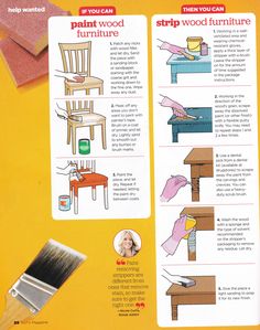 the instructions for how to paint wood furniture