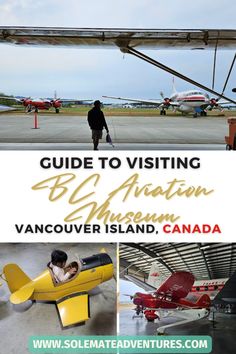 an airplane with the words guide to visiting vancouver and vancouver island, canada