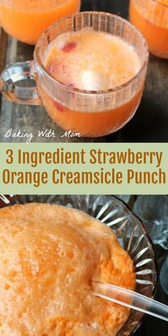 an orange creamsice punch recipe in a glass bowl