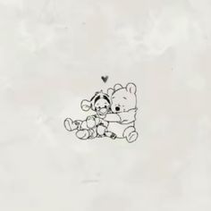 a drawing of two teddy bears hugging each other