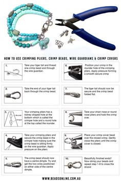 the instructions for making beaded bracelets with scissors and beads are shown in this page