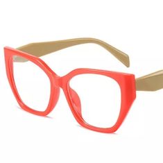 Brand New Women Orange Beige Cat Eye Frame Fashion Glasses Clear Lens Beige Cat, Glasses Clear, Fashion Glasses, Cat Eye Frames, Party Inspiration, Glasses Accessories, Glasses Fashion, Eye Glasses