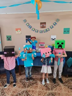 Minecraft, fiesta temática, disfraz/máscara Girl Minecraft Party, Girls Minecraft Birthday Party, Minecraft Birthday Decorations, Minecraft Party Ideas, Boys Birthday Party Games, Minecraft Diy Crafts, Diy Minecraft Birthday Party, Minecraft Halloween, Minecraft Bday