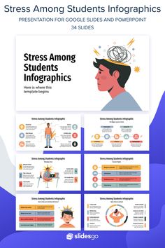 Stress Among Students Infographics Psychology Presentation, Scientific Presentation, Education Infographics, Creative Powerpoint Presentations, Free Powerpoint Presentations, Infographic Presentation