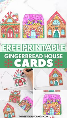 the gingerbread house card is cut out and ready to be colored