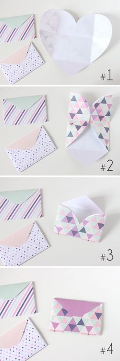 how to make paper hearts and bow ties for valentine's day - step by step instructions